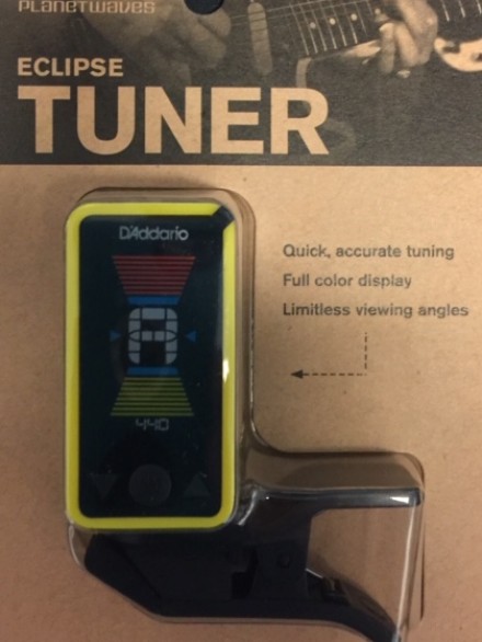 COMPACT CHROMATIC TUNER YELLOW CLIP-ON