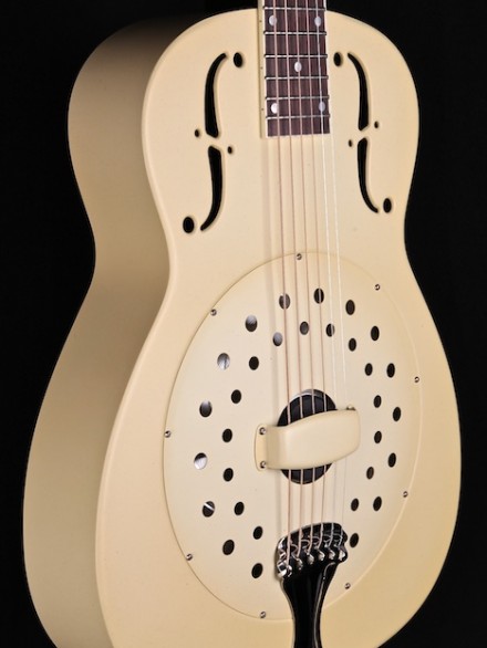 COLLEGIAN 14-FRET SINGLE CONE, STEEL BODY AGED, AGED IVORY